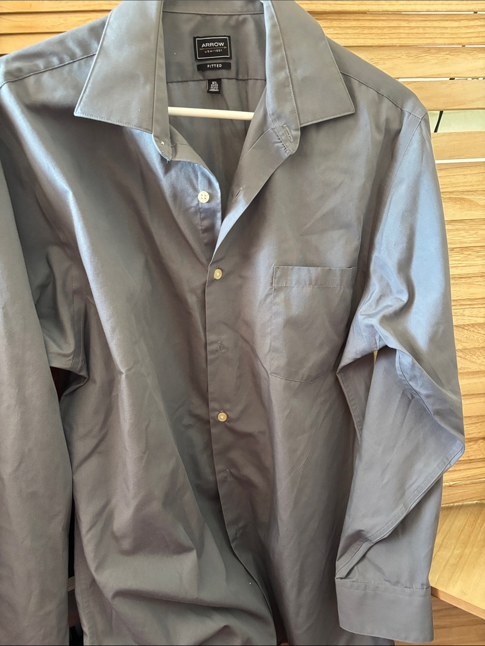 Arrow Men's Dress Shirt in Slate Gray 16 1/2 32/33